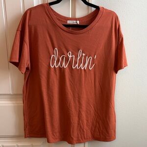 Burnt Orange Graphic Tee- darlin’